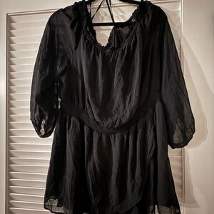 Lane Bryant Black Ruffled Blouse